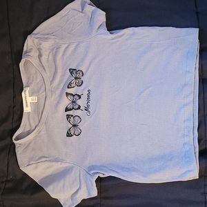 Juniors XL ribbed butterfly crop top